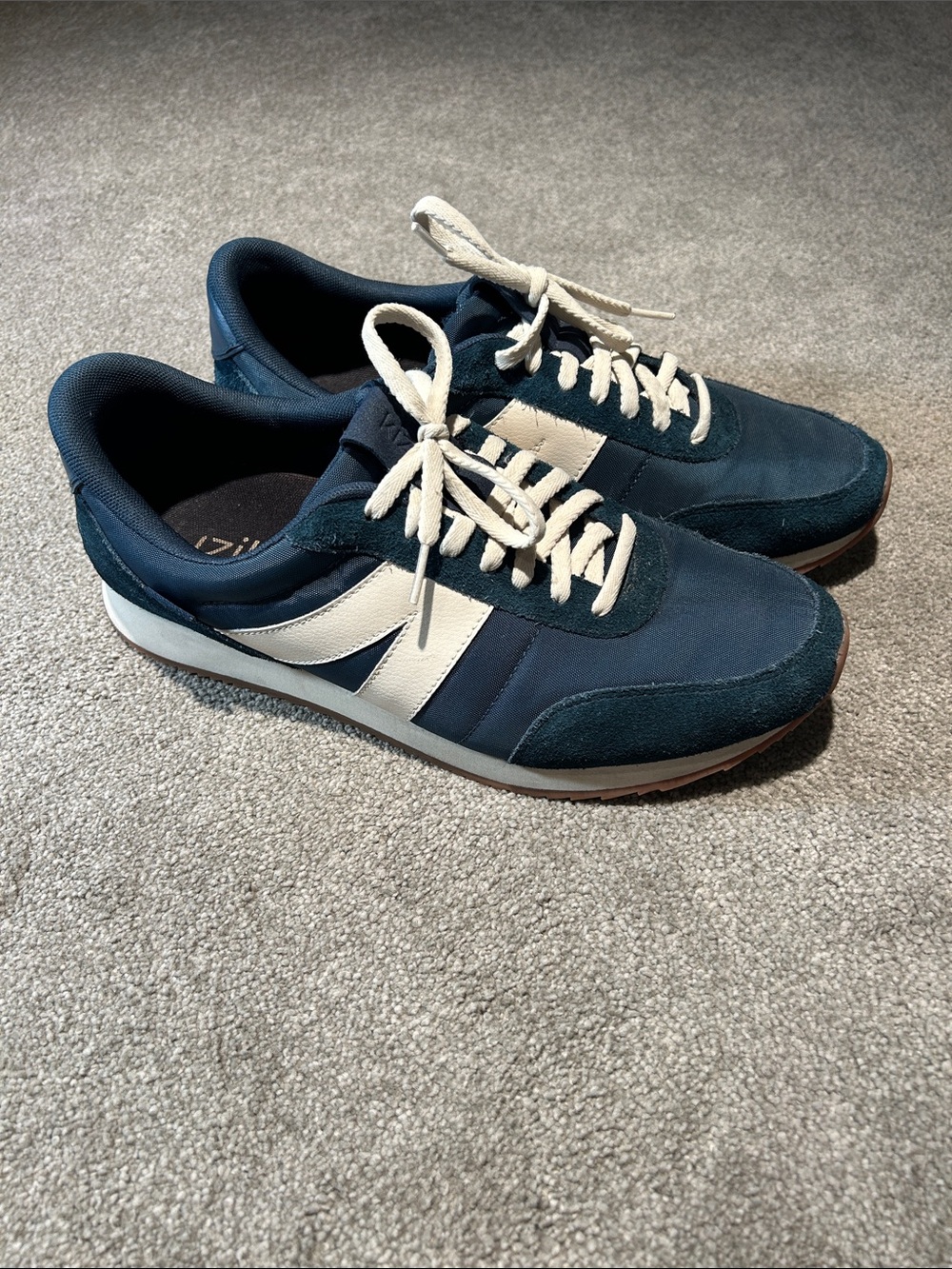 Men's Navy and White Retro Runner Sneakers